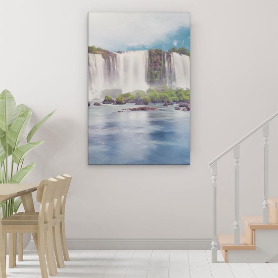 Artaza Peinture sur toile Chutes d'eau en Argentine - 80 x 120 - Groot - Photo sur toile - Impression sur toile