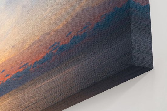 Artaza Peinture sur toile Avion au-dessus de la mer au coucher du soleil - 50 x 50 - Photo sur toile - Impression sur toile