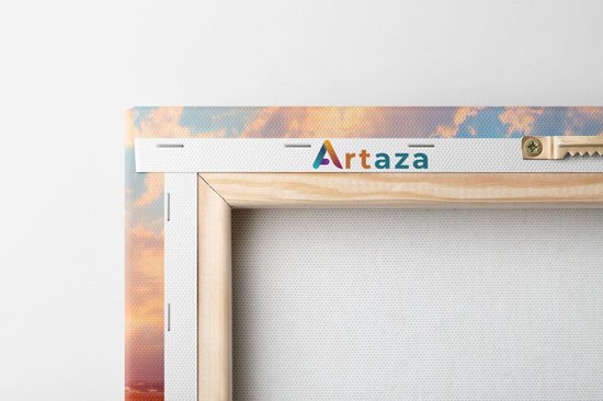 Artaza Peinture sur toile Un avion décolle sur la piste avec le soleil - 50 x 50 - Photo sur toile - Impression sur toile