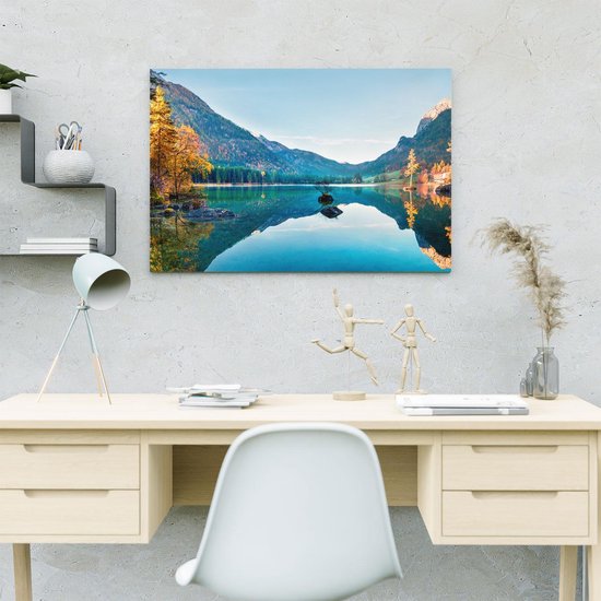 Artaza Peinture Sur Toile Lac Avec Des Arbres D'Automne - 60x40 - Photo Sur Toile - Impression Sur Toile