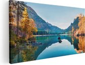 Artaza Canvas Schilderij Meer Met Herfstbomen - 80x40 - Foto Op Canvas - Canvas Print