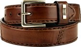 Mayura Riem 925 Cognac Cowboy Western 4 cm Brede Jeans Riem Verwisselbare Gesp Glad leder Maat 115 cm (bovenkant gesp tot middelste gaatje)