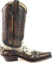 Mayura Boots 1935P Bruin/ Natural Spitse Cowboy Western Laarzen Schuine Hak Rechte Schacht Treklussen Goodyear Welted Maat EU 41