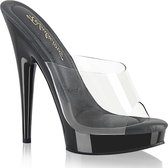Fabulicious Muiltjes -42 Shoes- SULTRY-601 US 12 Zwart/Transparant