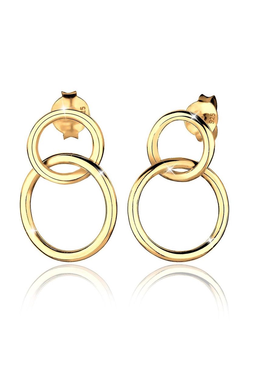 Elli Dames Oorbellen Oorbellen Cirkel Geo Minimal  Layer 925 Zilver