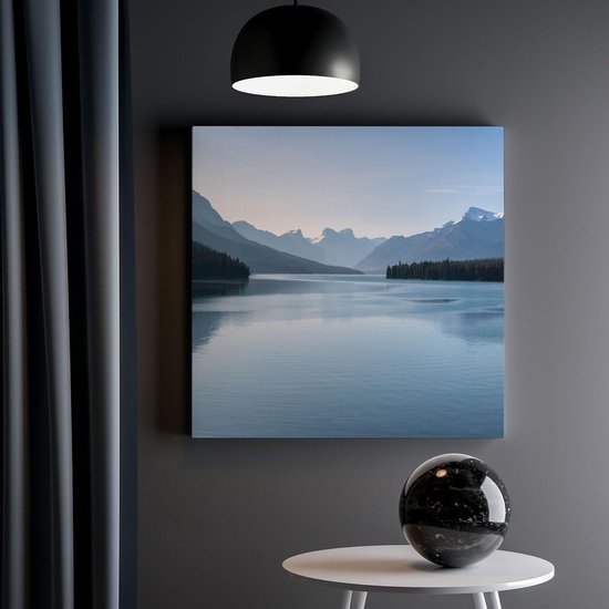 Artaza Peinture sur toile Lac près des Montagnes en Alberta, Canada – 30 x 30 – Klein – Photo sur toile – Impression sur toile