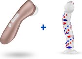 Satisfyer Pro 2 - Clitorisstimulator + Glazen G-Spot Dildo