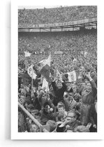 Walljar - Poster Feyenoord - Voetbal - Amsterdam - Eredivisie - Zwart wit - Feyenoord - ADO Den haag '62 II - 30 x 45 cm - Zwart wit poster