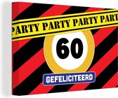 Tableau sur toile Anniversaire - 60 ans - Félicitations - 150x100 cm - Décoration murale