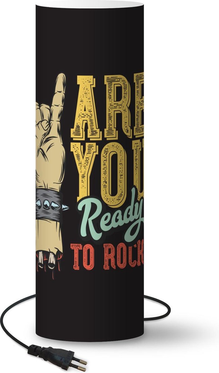 Lamp - Nachtlampje - Tafellamp slaapkamer - Armband - Rock - Vintage - 70 cm hoog - Ø22.3 cm - Inclusief LED lamp