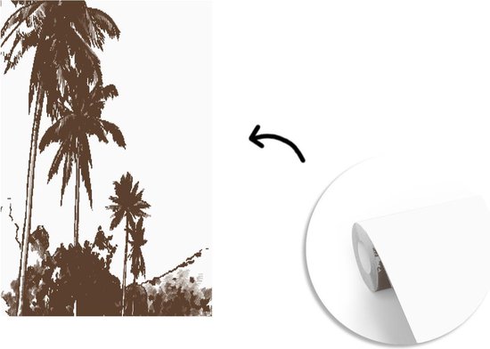 Behang - Fotobehang Palmboom - Lucht - Berg - Breedte 200 cm x hoogte 300 cm