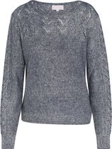 Cassis - Female - Trui met opengewerkt detail en metaaldraad  - Blauw