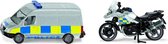 Engels politiebusje en politiemotor grijs (1655006)