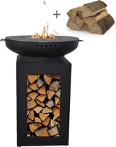 Enjoyfires vuurschaal Ø70 cm complete BBQ set incl. houtopslag High