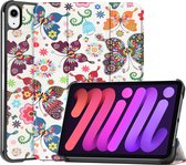 iPad Mini 6 Hoes Luxe Book Case Cover Hoesje (8,3 inch) - Vlinders
