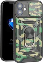 Sliding Camera Cover Design Camouflage Series TPU + pc-beschermhoes voor iPhone 12 Pro Max (groen)