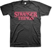 Stranger Things Heren Tshirt -L- Logo Zwart
