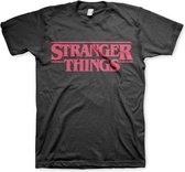 Stranger Things Heren Tshirt -XL- Logo Zwart