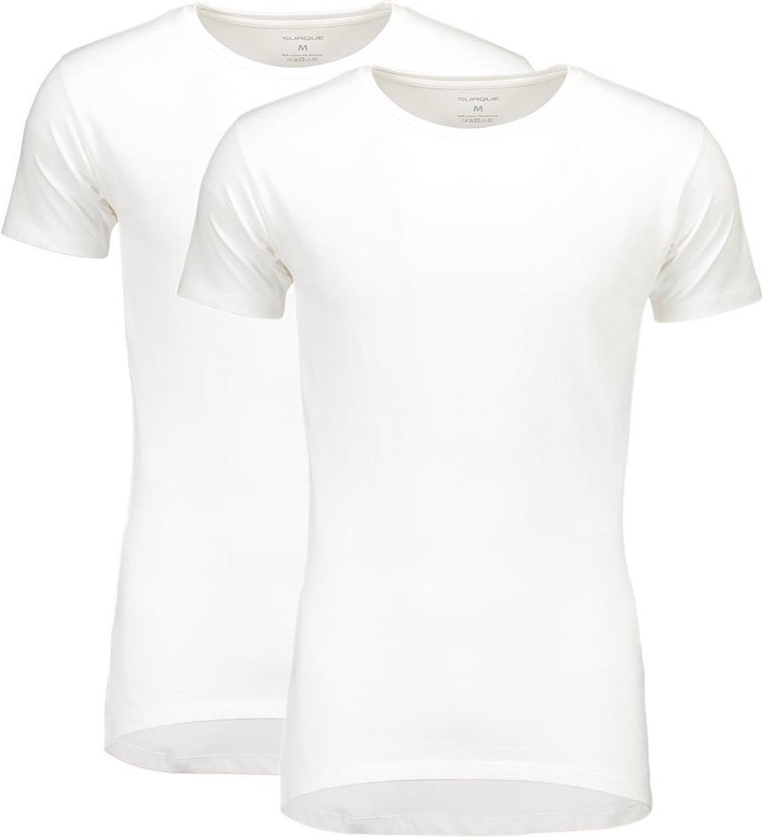 Suaque Long TShirt Round Neck Slimfit 2Pack Wit Maat M