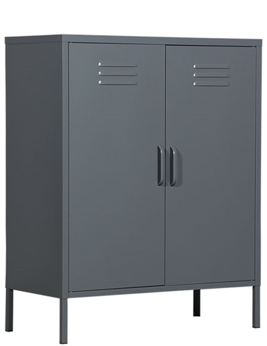 MaximaVida metalen lockerkast Finn 80 x 40 x 102 cm muisgrijs - 2 schappen