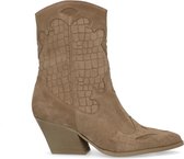 Sacha - Dames - Beige suède cowboylaarzen - Maat 36