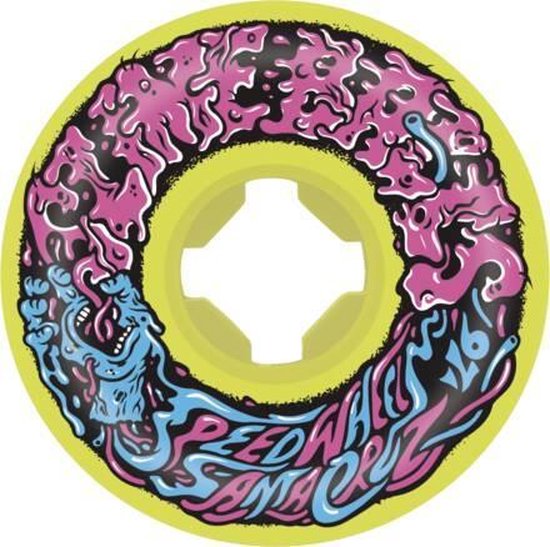 Roues De Skateboard Santa Cruz Slime Balls 54mm 97a - Lot De 4 - Couleur Orange Vomi - Neuf