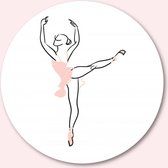 Muurcirkel ⌀ 70 cm - Muurcirkel Ballerina - Aluminium Dibond - Abstract - Rond Schilderij - Wandcirkel - Wanddecoratie