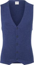 OLYMP Level 5 body fit gilet - wol met zijde - jeans blauw mouwloos vest -  Maat: L