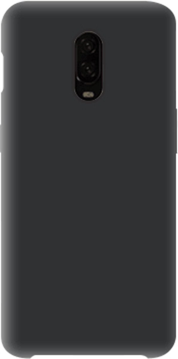 Telefoonglaasje Hoesje Geschikt voor OnePlus 6T - Siliconen - Zwart - Beschermhoes - Case - Cover