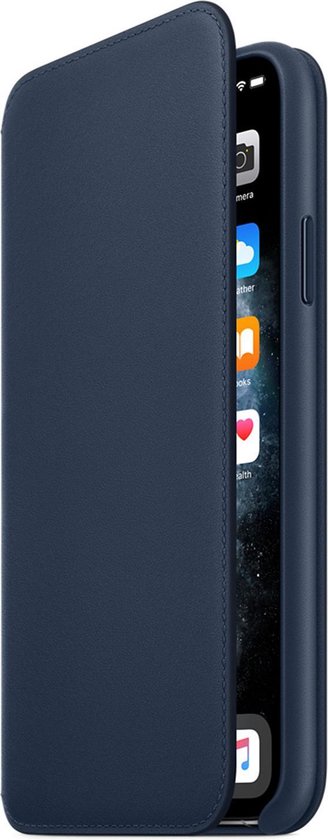 Apple Leren Folio Hoesje voor iPhone 11 Pro Max Hoesje - Deep sea blue - Apple