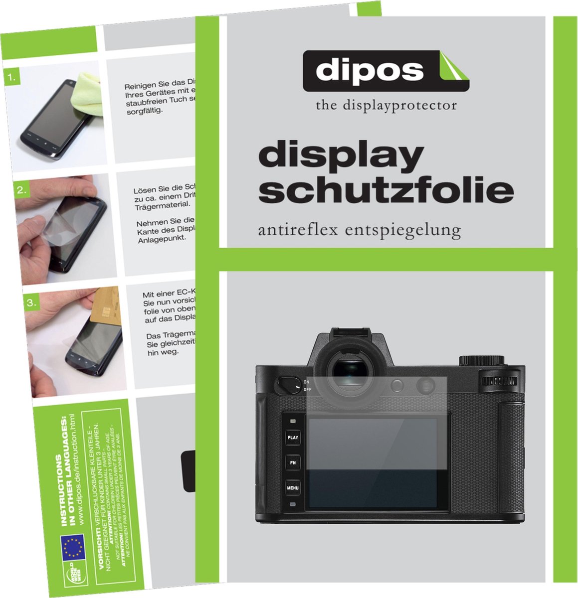 dipos I 2x Beschermfolie mat compatibel met Leica SL2 Folie screen-protector