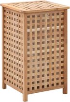 wasmand met deksel -vidaxl massief walnoot hout wasmand met deksel wasmand Wasmand Wasmand Wasmand Waszak Badkamer Slaapkamer 39 x 39 x 65 cm Natuurlijk - (WK 02122)