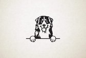 Berner sennenhond - Bernese Mountain Dog - hond met pootjes - S - 37x47cm - Zwart - wanddecoratie