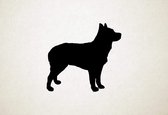 Australische Stompstaart Veedrijvershond - Silhouette hond - M - 60x65cm - Zwart - wanddecoratie