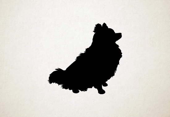 Aussiepom - Chien Silhouette - XS - 25x26cm - Zwart - décoration murale