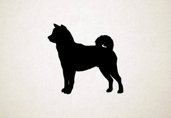Akita - Silhouette hond - L - 75x80cm - Zwart - wanddecoratie