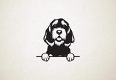 Otterhound - hond met pootjes - XS - 22x22cm - Zwart - wanddecoratie