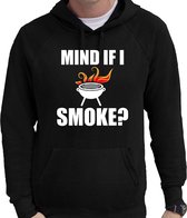 Mind if I smoke bbq / barbecue hoodie zwart - cadeau sweater met capuchon voor heren - verjaardag / vaderdag kado 2XL