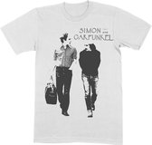 Simon & Garfunkel Heren Tshirt -XL- Walking Grijs