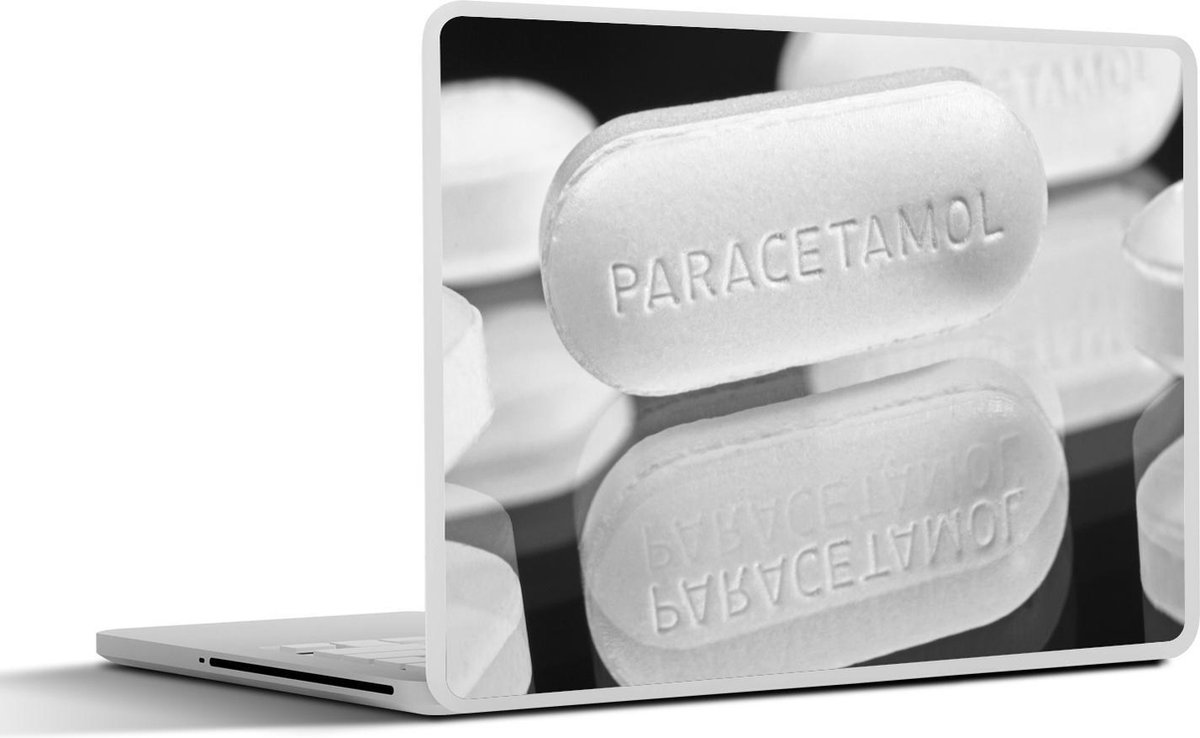 Laptop sticker 15.6 inch Een close up van paracetamol