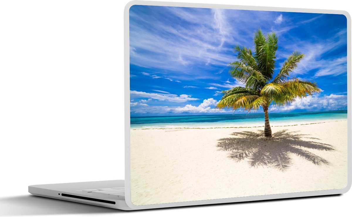 Afbeelding van product SleevesAndCases  Laptop sticker - 17.3 inch - Kokospalm op het zand bij Moorea in Oceanië