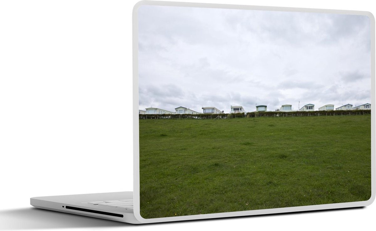 Afbeelding van product SleevesAndCases  Laptop sticker - 14 inch - Dubbelwoningen in een groen veld