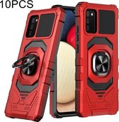 Voor Samsung Galaxy A02s 10 PCS Union Armor Magnetische PC + TPU Shockproof Case met 360 Graden Rotatie Ring Houder (Rood)