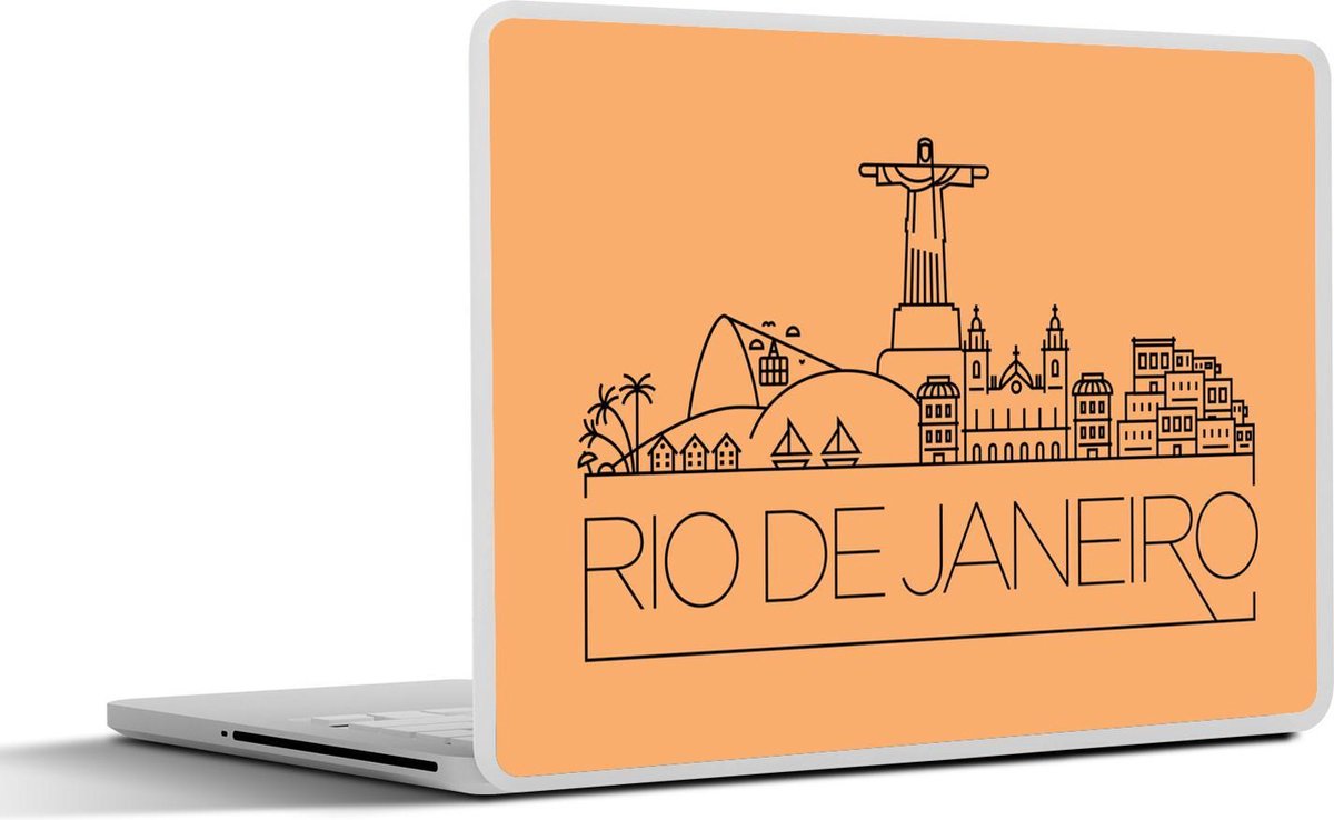 Afbeelding van product SleevesAndCases  Laptop sticker - 11.6 inch - Skyline ''Rio de Janeiro'' tegen effen achtergrond