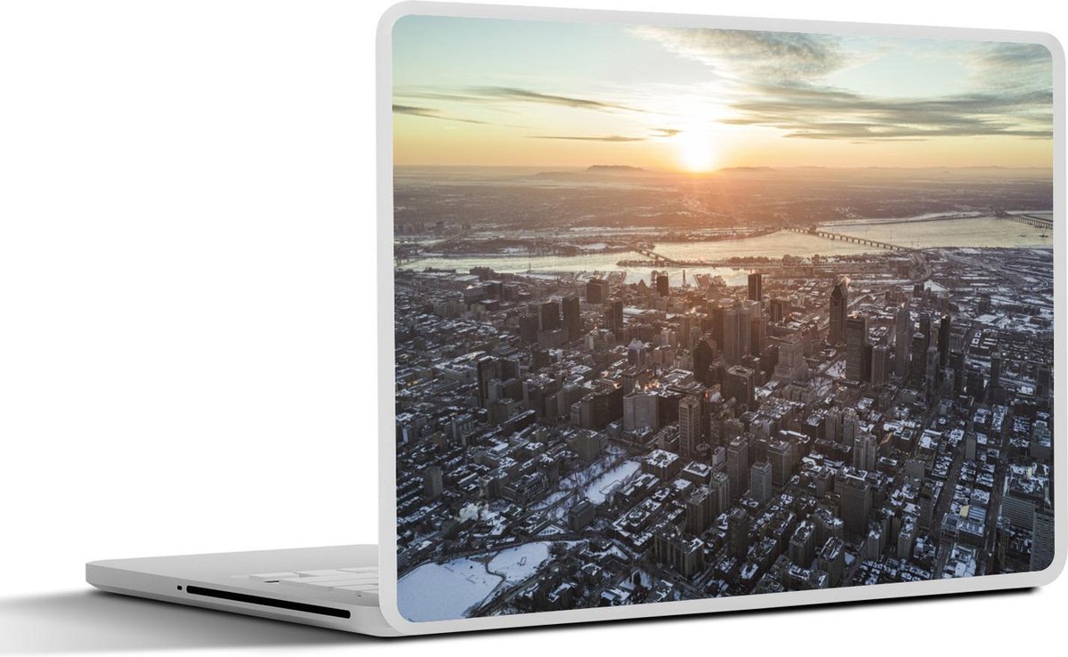 Afbeelding van product SleevesAndCases  Laptop sticker - 13.3 inch - Zonsondergang boven Montreal in Canada