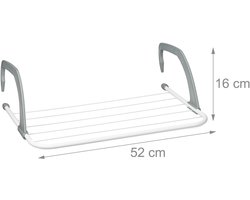 hangdroogrek - 3 m drooglengte - 16 x 52 cm - radiator - balkon - wit