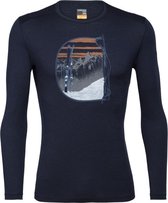 Icebreaker Mens 200 Oasis Ls Crewe Mt Blanc Rise Thermoshirt Heren