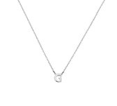 YO&NO - Ketting -  Zilver - Anker -  Letter G -  1,1 mm -  41 + 4 cm - Sieraden vrouw - Gerhodineerd - Zilver 925