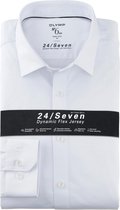 OLYMP No. Six 24/Seven super slim fit overhemd - tricot - wit - Strijkvriendelijk - Boordmaat: 36