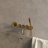 Badkraan Inbouw Set Brauer Gold Edition Thermostatisch met Uitloop en Staaf Handdouche Geborsteld Goud